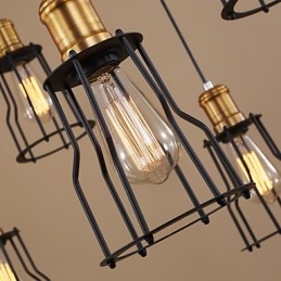 Lampadario country in metallo dipinto con 8 lampadine E26/E27