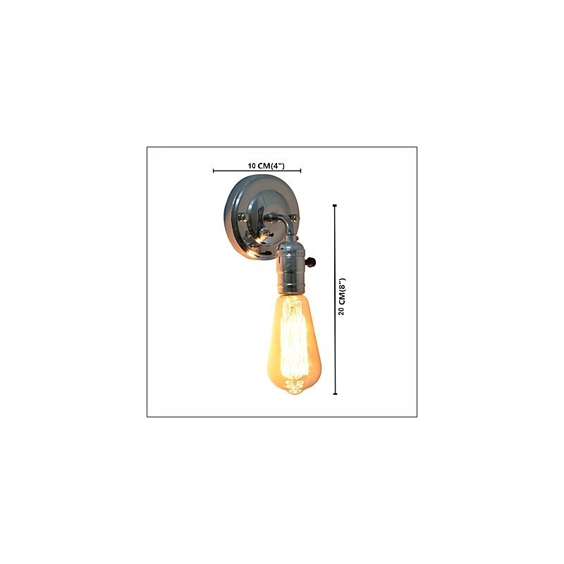 Applique da parete LED in metallo nero E27 4 W 13 x 13 x 20 cm