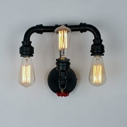 Applique da parete mini rustica dipinta verso l’alto 3 lampadine E26/E27