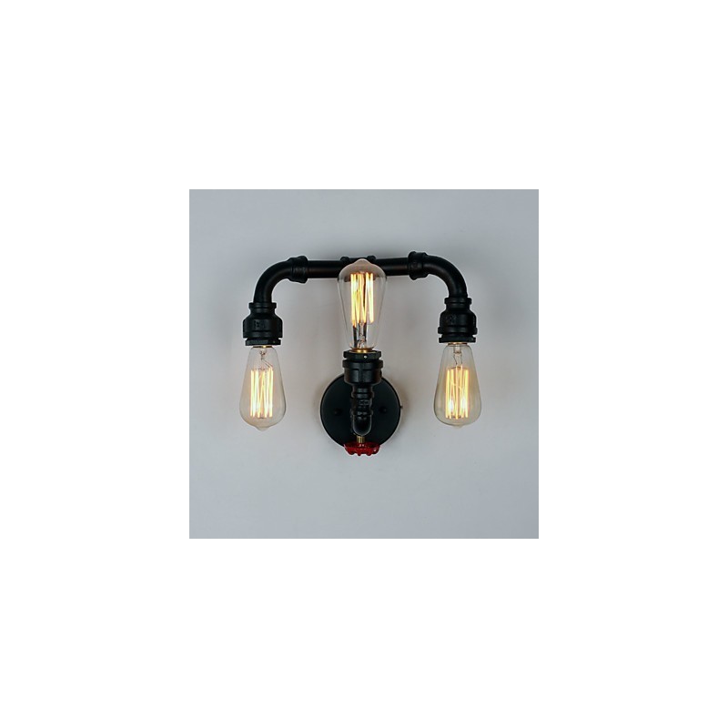 Applique da parete mini rustica dipinta verso l’alto 3 lampadine E26/E27