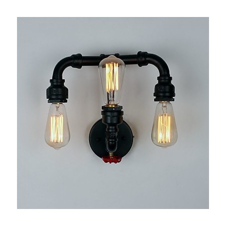 Applique da parete mini rustica dipinta verso l’alto 3 lampadine E26/E27