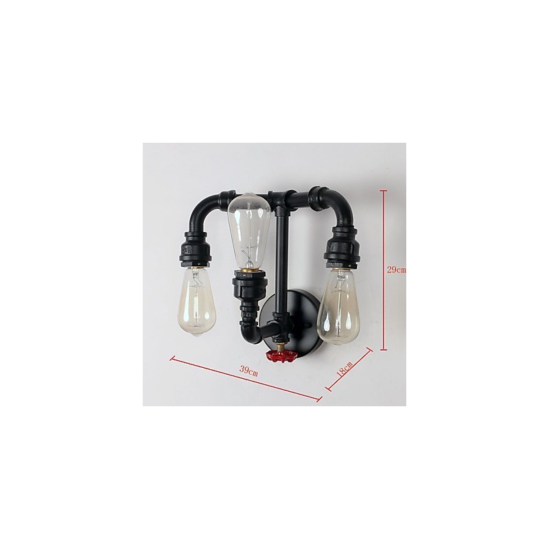 Applique da parete mini rustica dipinta verso l’alto 3 lampadine E26/E27