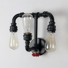 Applique da parete mini rustica dipinta verso l’alto 3 lampadine E26/E27
