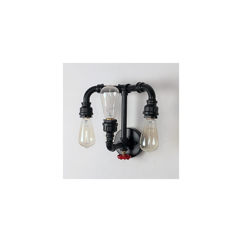 Applique da parete mini rustica dipinta verso l’alto 3 lampadine E26/E27