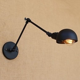 Applique da parete con braccio oscillante in metallo, lampadina E26/E27 inclusa, 4 W