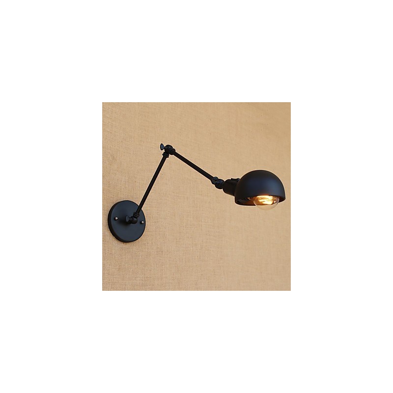 Applique da parete con braccio oscillante in metallo, lampadina E26/E27 inclusa, 4 W