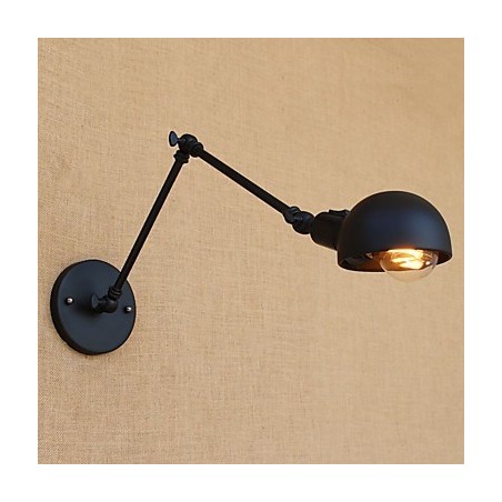 Applique da parete con braccio oscillante in metallo, lampadina E26/E27 inclusa, 4 W
