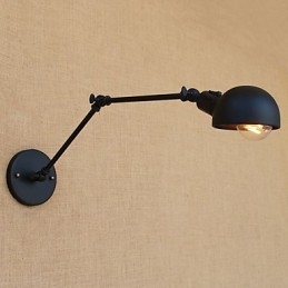 Applique da parete con braccio oscillante in metallo, lampadina E26/E27 inclusa, 4 W