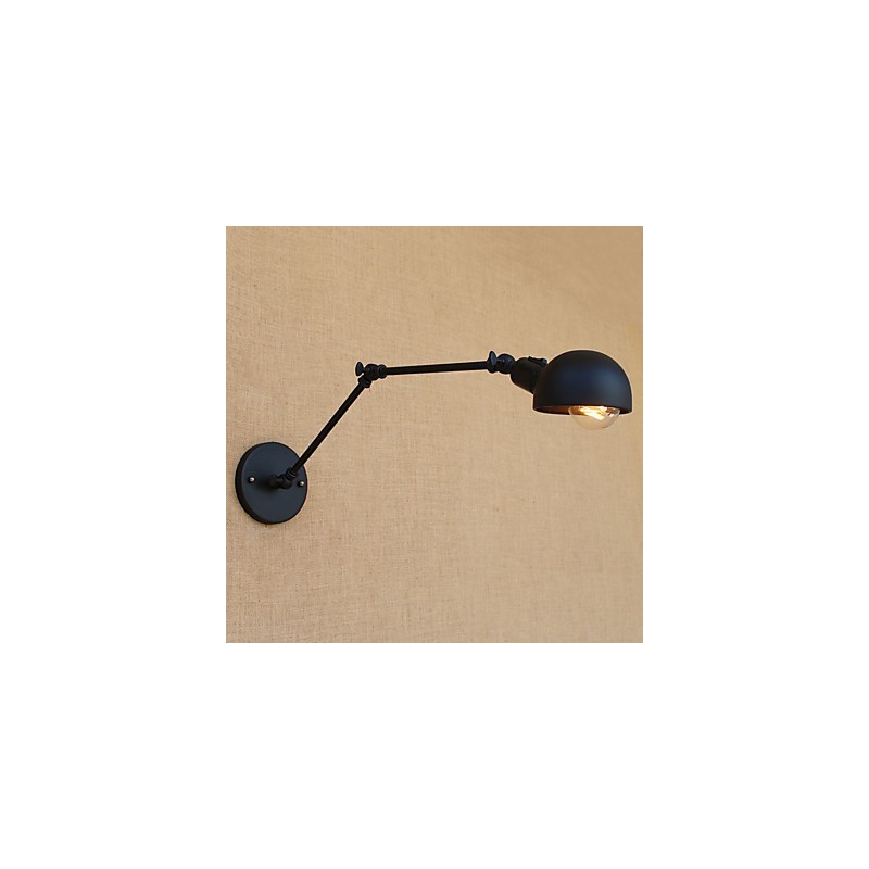 Applique da parete con braccio oscillante in metallo, lampadina E26/E27 inclusa, 4 W