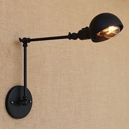Applique da parete con braccio oscillante in metallo, lampadina E26/E27 inclusa, 4 W