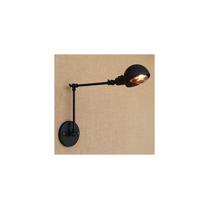 Applique da parete con braccio oscillante in metallo, lampadina E26/E27 inclusa, 4 W
