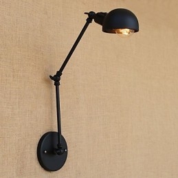 Applique da parete con braccio oscillante in metallo, lampadina E26/E27 inclusa, 4 W