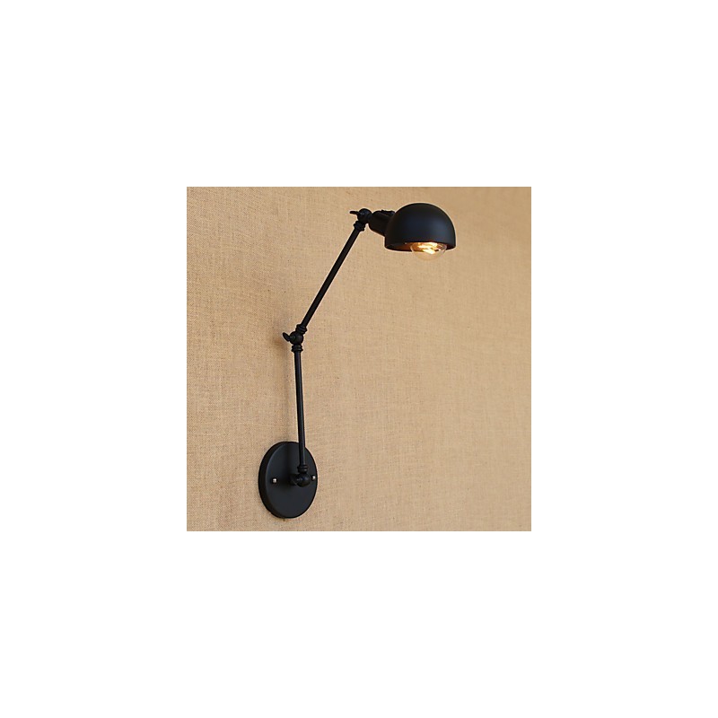 Applique da parete con braccio oscillante in metallo, lampadina E26/E27 inclusa, 4 W