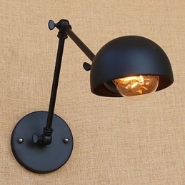 Applique da parete con braccio oscillante in metallo, lampadina E26/E27 inclusa, 4 W