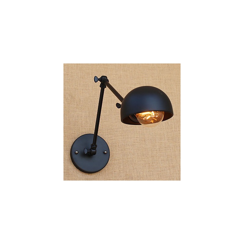 Applique da parete con braccio oscillante in metallo, lampadina E26/E27 inclusa, 4 W