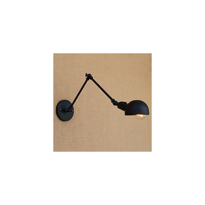 Applique da parete con braccio oscillante in metallo, lampadina E26/E27 inclusa, 4 W