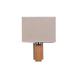 Applique da parete mini con paralume in tessuto e legno massello
