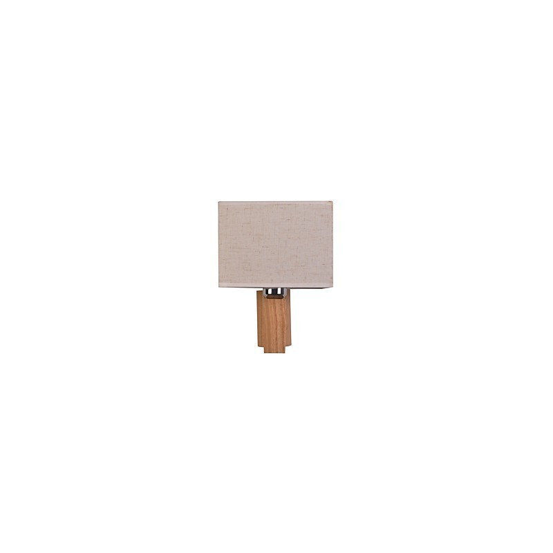 Applique da parete mini con paralume in tessuto e legno massello
