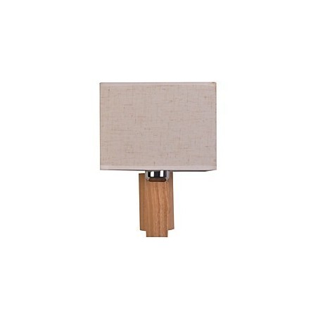 Applique da parete mini con paralume in tessuto e legno massello