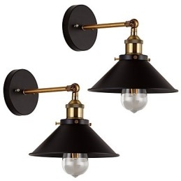 2 pezzi Applique da parete in metallo stile industriale vintage Edison