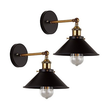 2 pezzi Applique da parete in metallo stile industriale vintage Edison