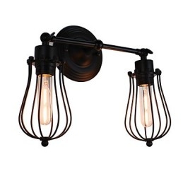 Applique da parete LED rustica/lodge dipinta in metallo 2 lampadine E26/E27