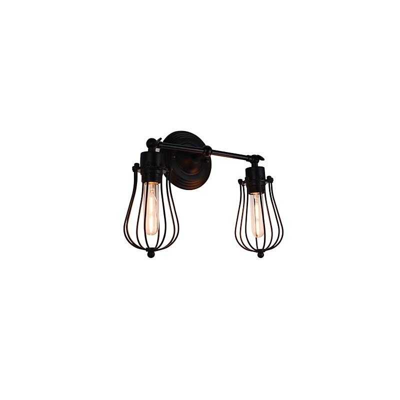 Applique da parete LED rustica/lodge dipinta in metallo 2 lampadine E26/E27