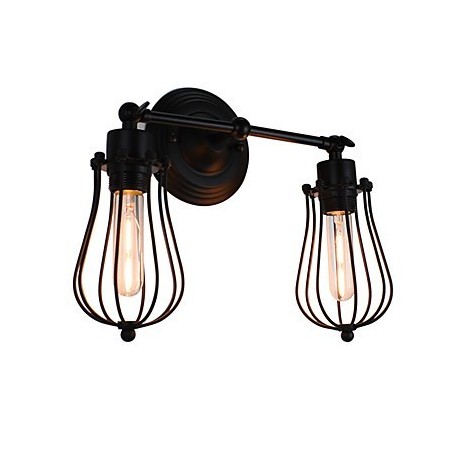 Applique da parete LED rustica/lodge dipinta in metallo 2 lampadine E26/E27