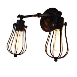 Applique da parete LED rustica/lodge dipinta in metallo 2 lampadine E26/E27