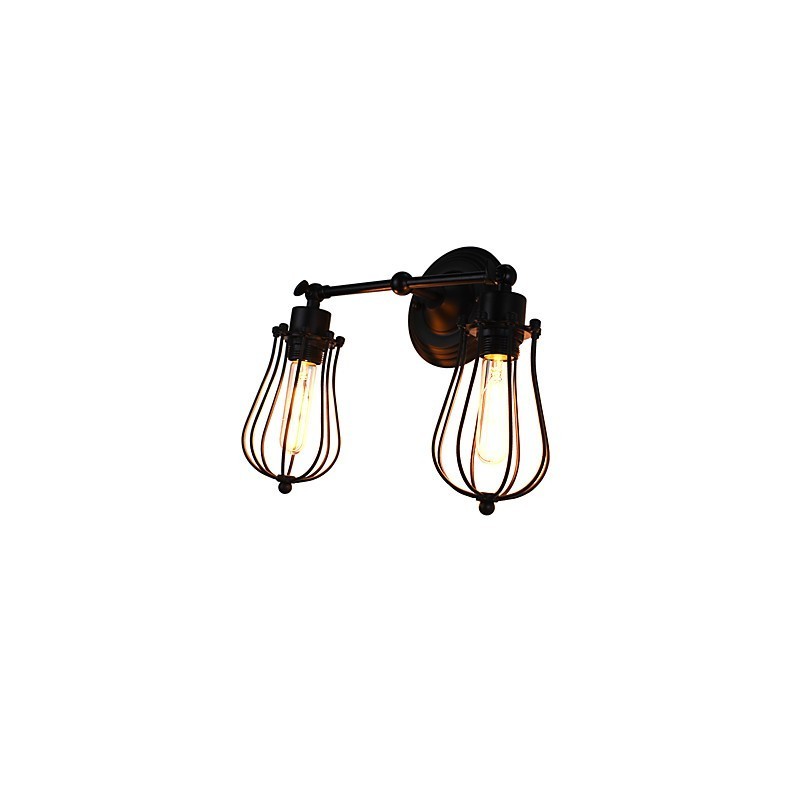Applique da parete LED rustica/lodge dipinta in metallo 2 lampadine E26/E27