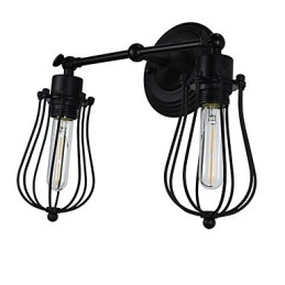 Applique da parete LED rustica/lodge dipinta in metallo 2 lampadine E26/E27