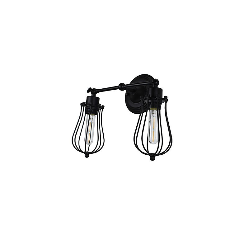 Applique da parete LED rustica/lodge dipinta in metallo 2 lampadine E26/E27