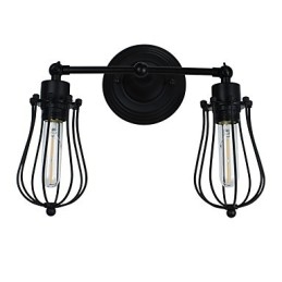 Applique da parete LED rustica/lodge dipinta in metallo 2 lampadine E26/E27