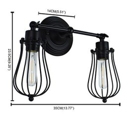 Applique da parete LED rustica/lodge dipinta in metallo 2 lampadine E26/E27