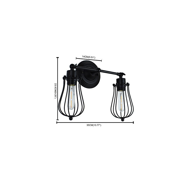 Applique da parete LED rustica/lodge dipinta in metallo 2 lampadine E26/E27