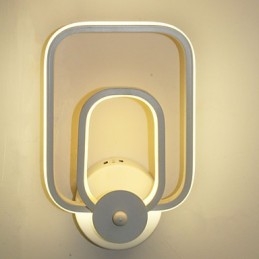 Applique da parete in alluminio moderna minimalista per balcone e scale, LED integrato, 16,5 x 25 cm