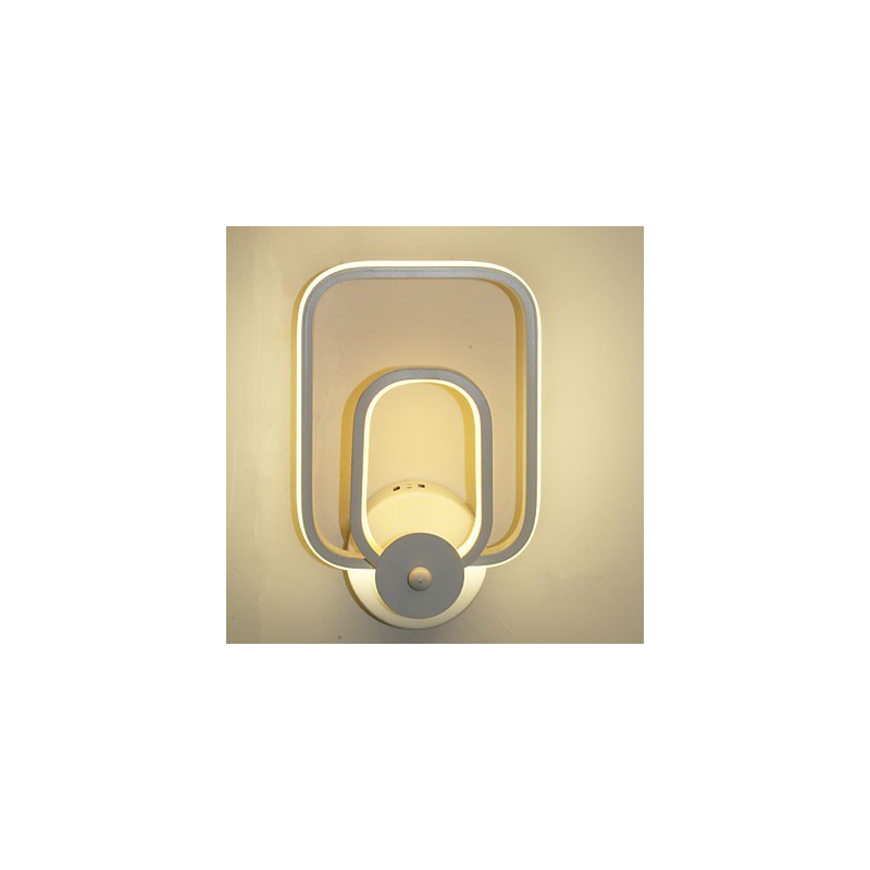 Applique da parete in alluminio moderna minimalista per balcone e scale, LED integrato, 16,5 x 25 cm