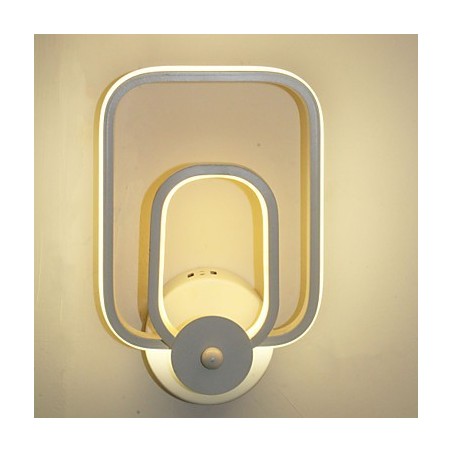 Applique da parete in alluminio moderna minimalista per balcone e scale, LED integrato, 16,5 x 25 cm
