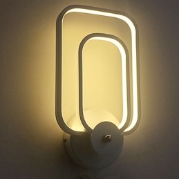 Applique da parete in alluminio moderna minimalista per balcone e scale, LED integrato, 16,5 x 25 cm