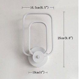 Applique da parete in alluminio moderna minimalista per balcone e scale, LED integrato, 16,5 x 25 cm