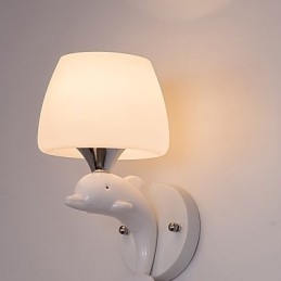Applique da parete moderna in metallo e vetro, montaggio a filo e a soffitto, 13 x 19 x 24 cm
