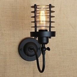 Applique da parete vintage country dipinta, luce ambientale, 1 lampadina E26/E27 40 W