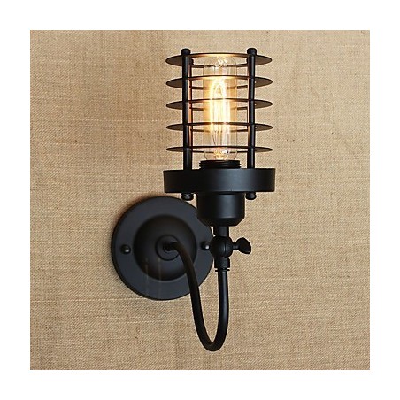 Applique da parete vintage country dipinta, luce ambientale, 1 lampadina E26/E27 40 W