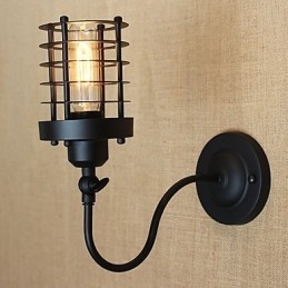 Applique da parete vintage country dipinta, luce ambientale, 1 lampadina E26/E27 40 W