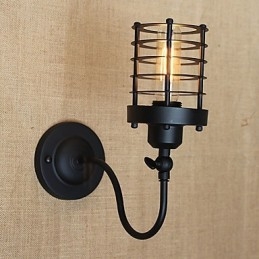 Applique da parete vintage country dipinta, luce ambientale, 1 lampadina E26/E27 40 W