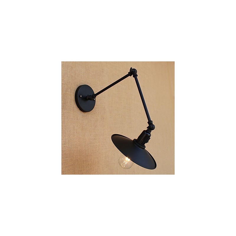 Applique da parete a braccio oscillante stile vintage country verniciata con lampadina