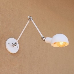 Applique da parete vintage con braccio oscillante, finitura verniciata, luce ambientale, 1 lampadina E26/E27
