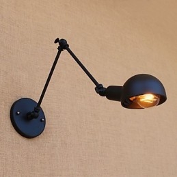 Applique da parete vintage con braccio oscillante, finitura verniciata, luce ambientale, 1 lampadina E26/E27