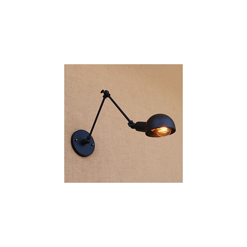 Applique da parete vintage con braccio oscillante, finitura verniciata, luce ambientale, 1 lampadina E26/E27