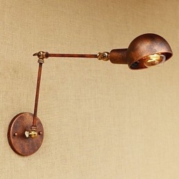 Applique da parete vintage con braccio oscillante, finitura verniciata, luce ambientale, 1 lampadina E26/E27